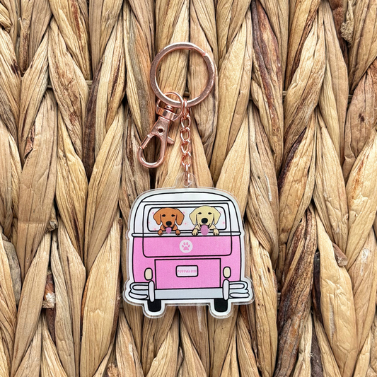 Hippie Pups Keychain