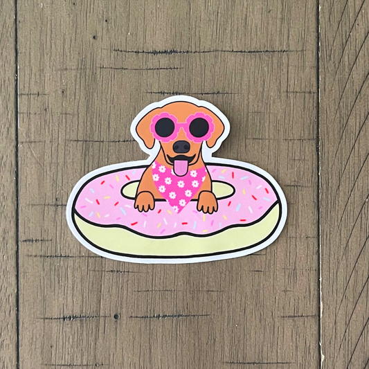 Floating Pup Sticker